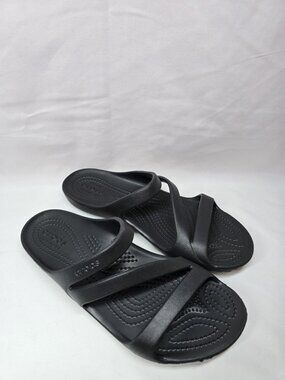 Crocs Kadee II Sandals Strappy Slide Slip-On Black Womens Womens Size 7